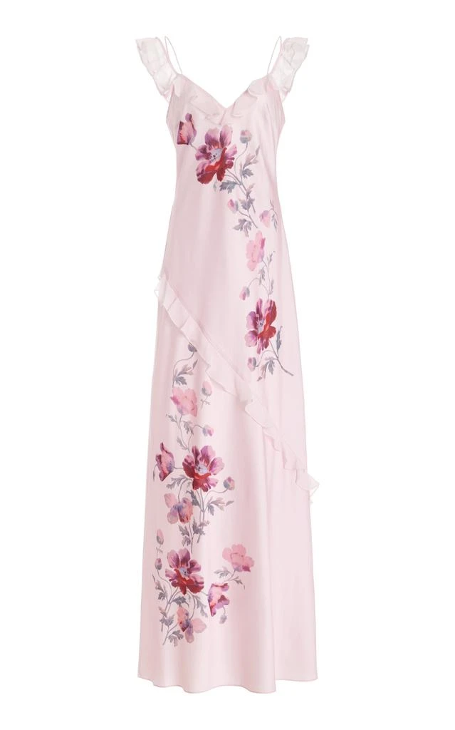 Shop LoveShackFancy - Parisa Off-The-Shoulder Floral Satin Maxi Dress -  Light Pink - M - Moda Operandi on Sale at BeyondStyle  Get 70% Off  LoveShackFancy - Parisa Off-The-Shoulder Floral Satin Maxi