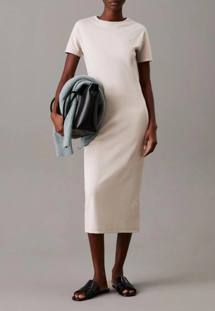 Casual Knee Length Shirt Dress The Organic Cotton Weekend Tee Dress Black   Everlane