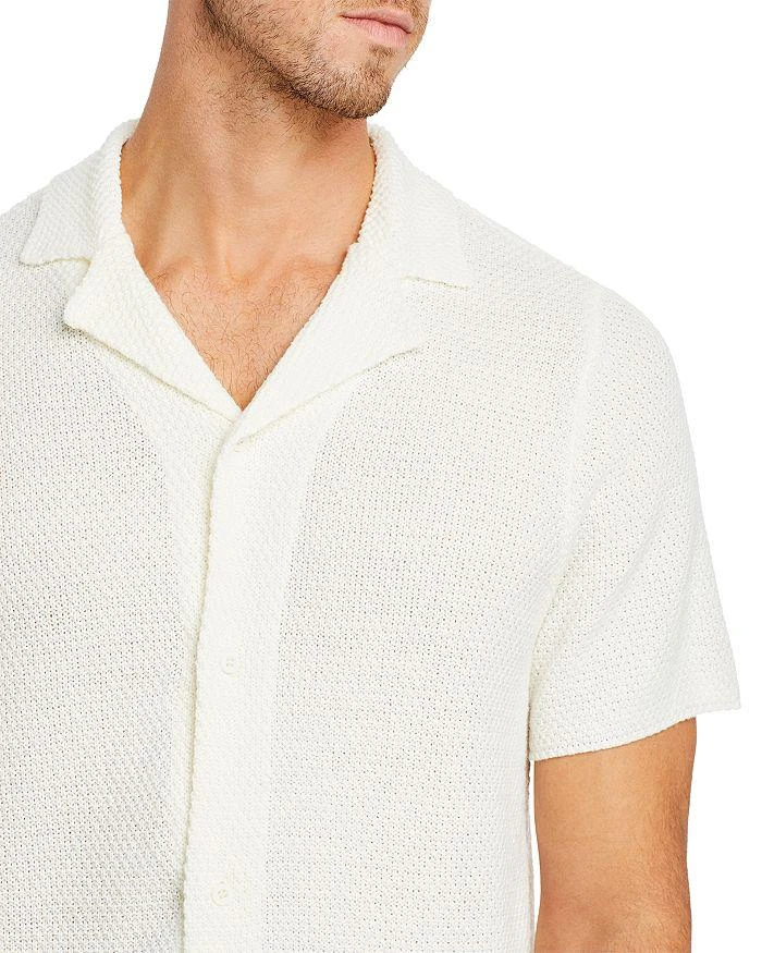 Onia Cotton Blend Textured Knit Button Down Camp Shirt 5