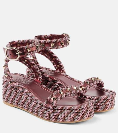Valentino Rockstud Torchon espadrille sandals 1