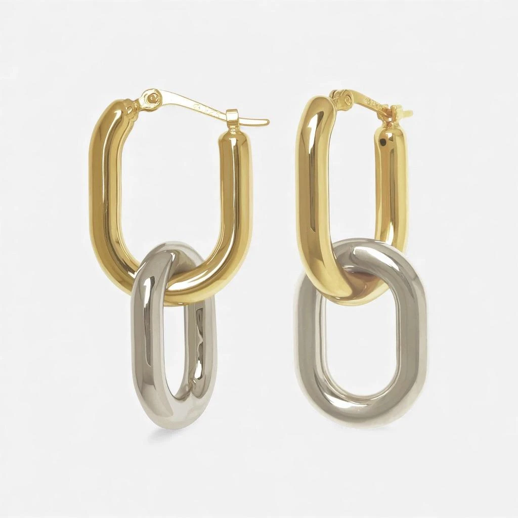 Ina Mar Ina Mar 14K Yellow Gold 
White Gold Double Oval Interlock Drop Earrings 21/4290YW