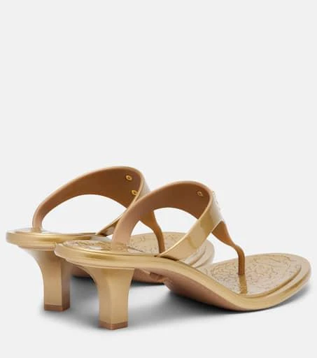 Versace Alia 55 metallic thong sandals 2