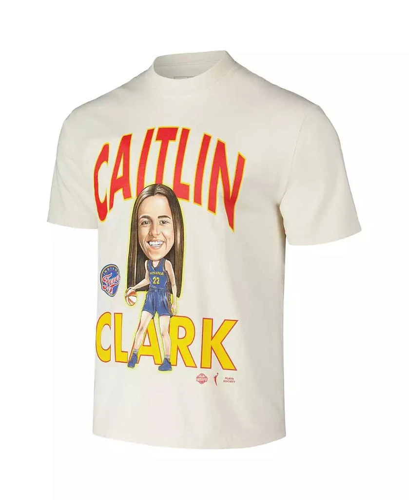 Playa Society Men's and Women's Caitlin Clark Cream Indiana Fever Draft T-Shirt 2