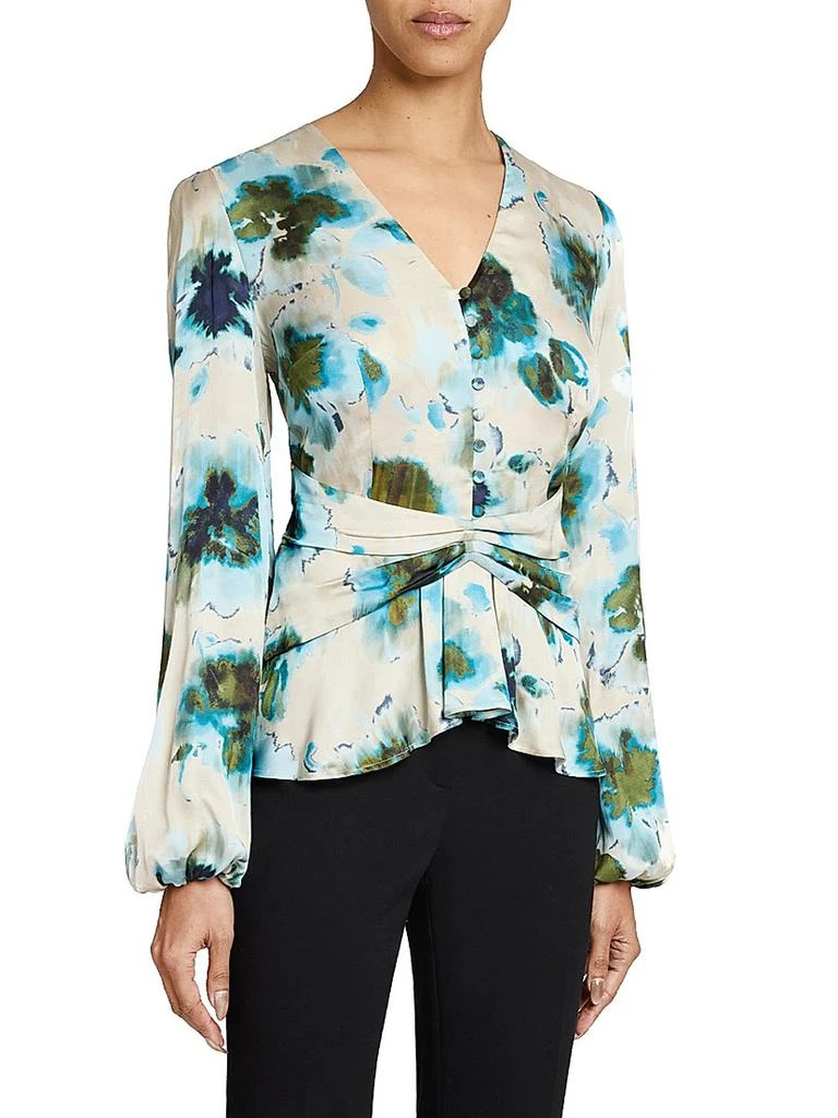 Santorelli Floral Long-Sleeve Blouse 3
