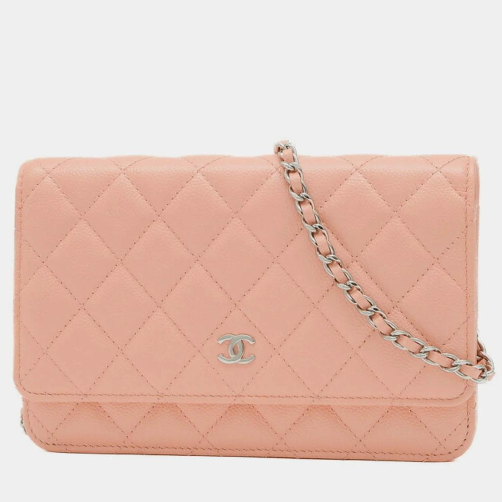 Chanel Chanel Salmon Pink Caviar LeatherClassic Wallet on Chain