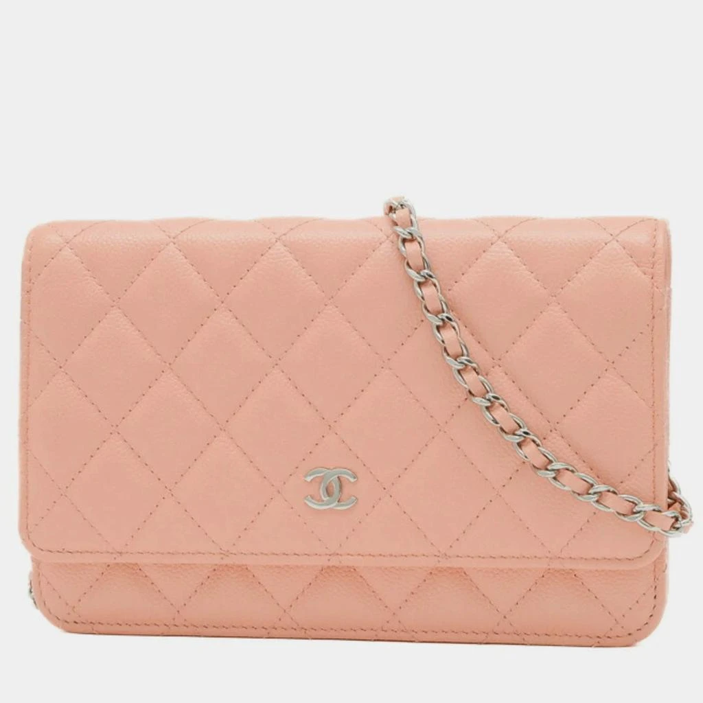 Chanel Chanel Salmon Pink Caviar LeatherClassic Wallet on Chain 1