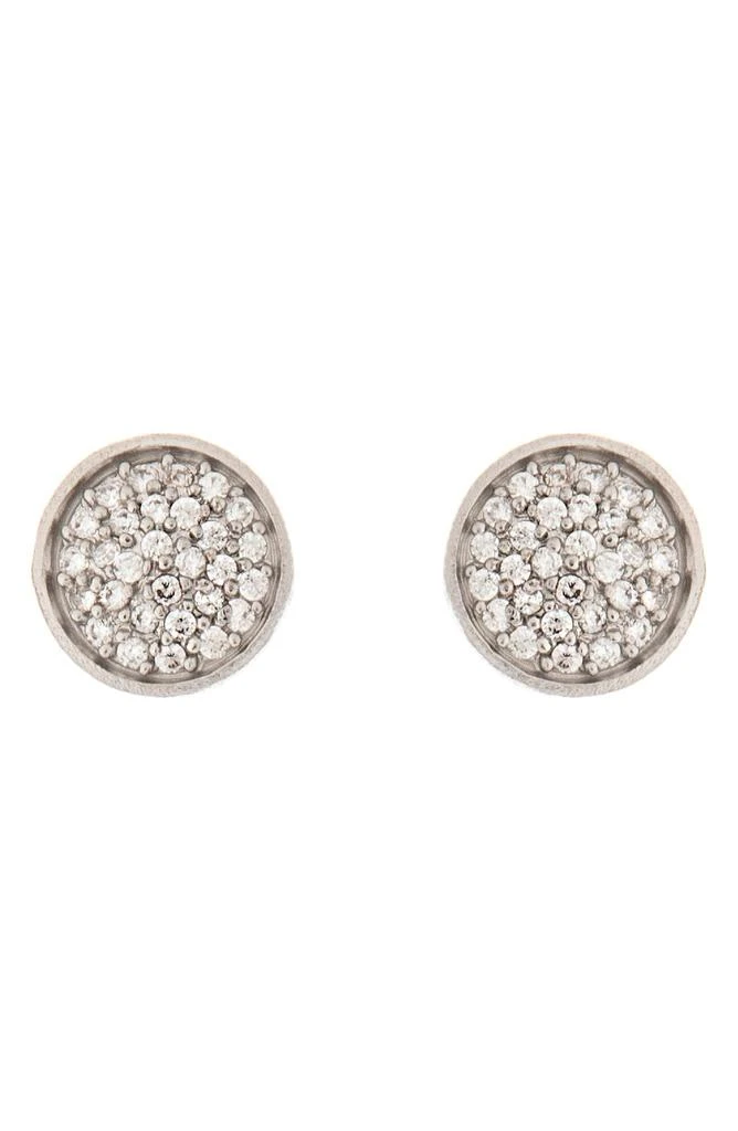Rivka Friedman Simulated Diamond Micro Pavé Round Post Earrings 1