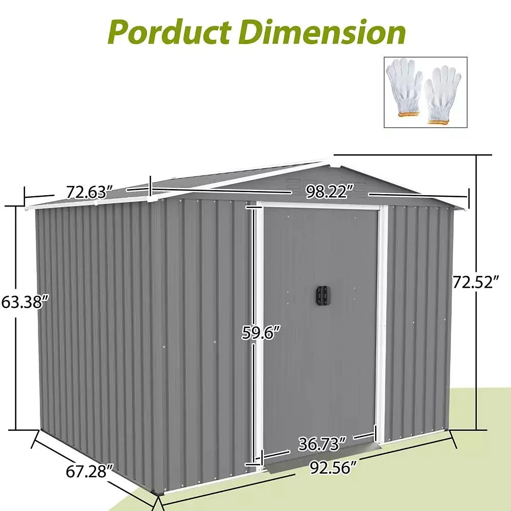 Streamdale Furniture Streamdale 8
x6
Metal Storage Shed with Lockable Doors 8
