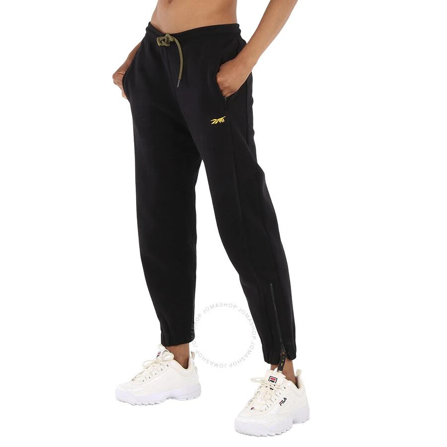 Reebok Ladies Black Logo-embroidered Track Pants 3