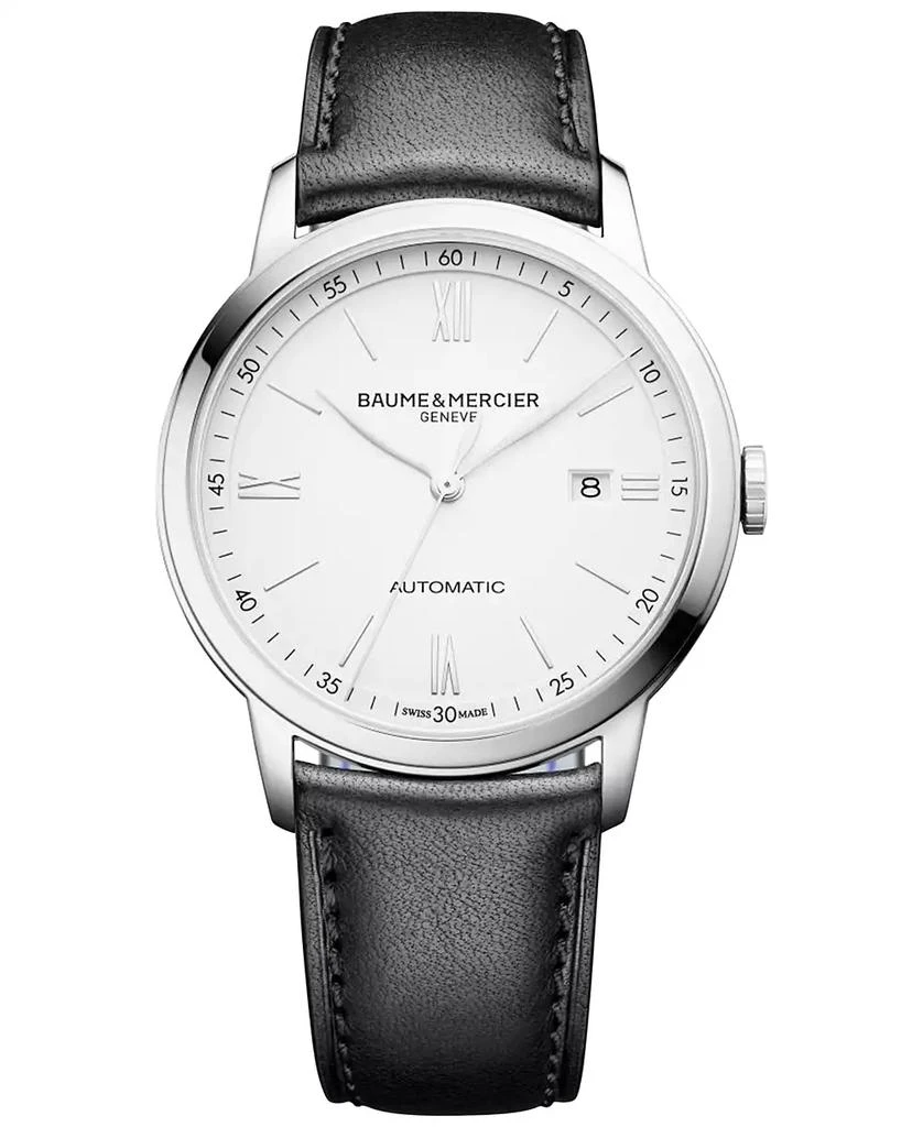 Baume 
Mercier Men
s Swiss Automatic Classima Black Leather Strap Watch 42mm M0A10332 1