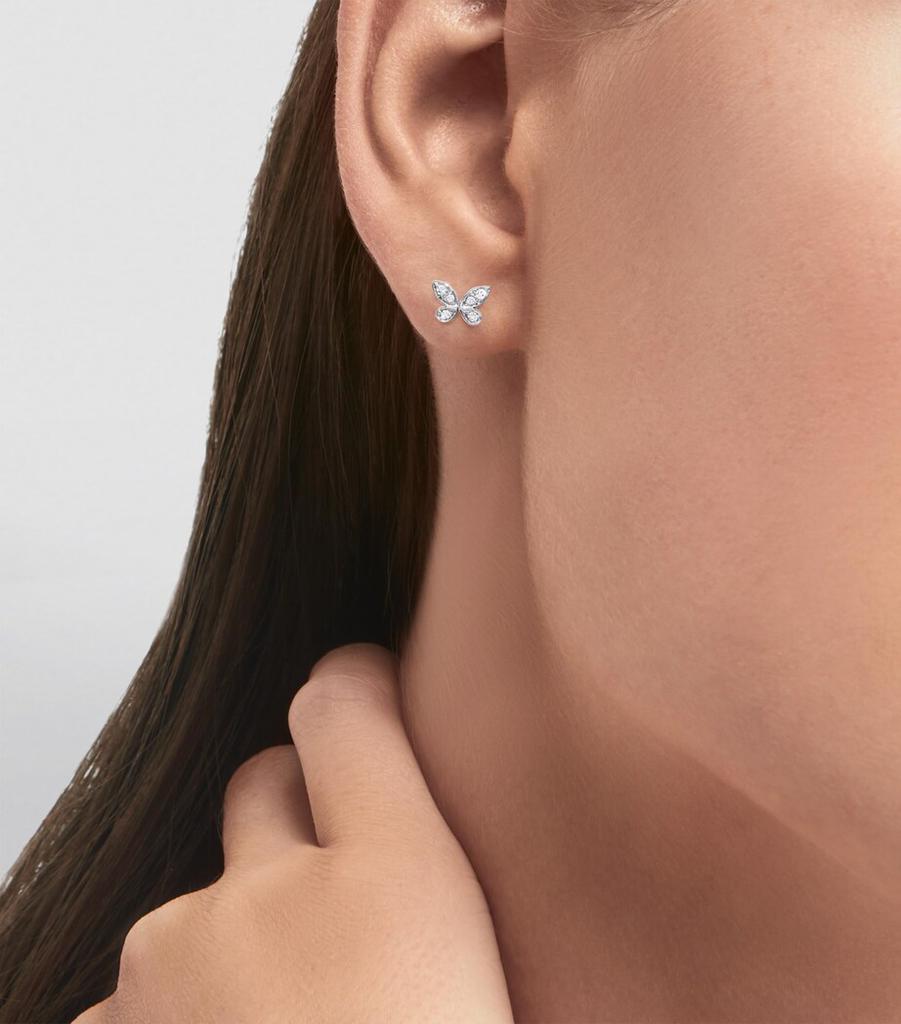 Graff White Gold and Diamond Butterfly Stud Earrings