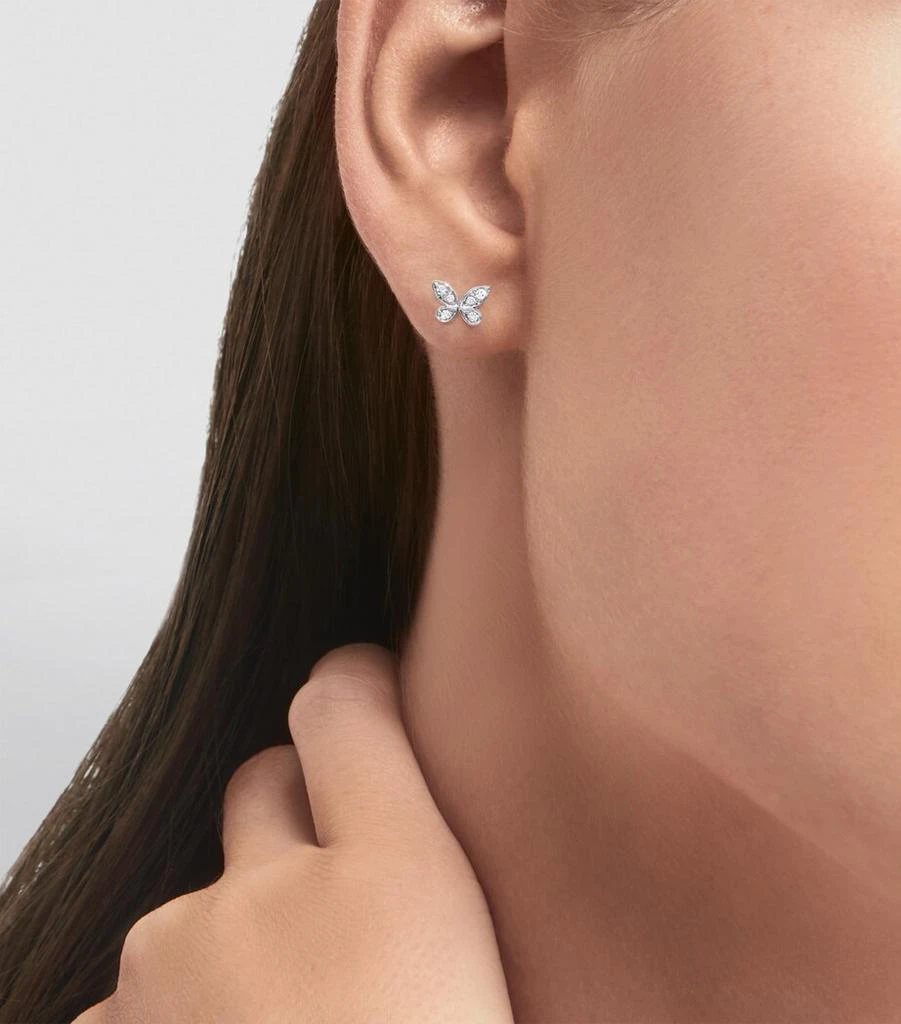 Graff White Gold and Diamond Butterfly Stud Earrings 2