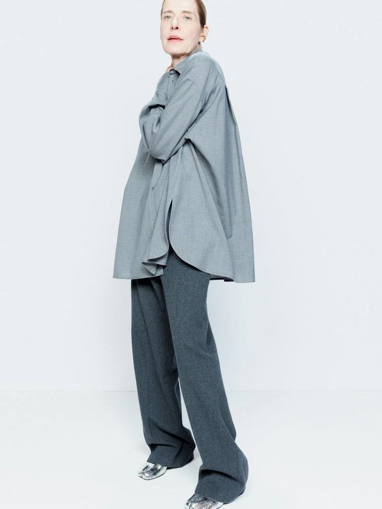 Raey Oversized wool and cashmere blend split-hem shirt 1
