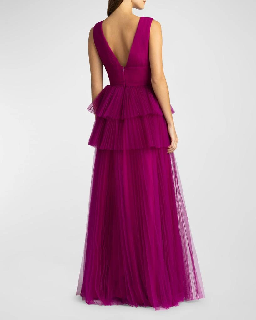 Zac Posen Tiered Pleated Tulle Gown 4