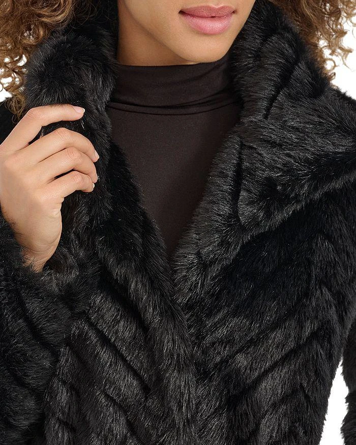 Kenneth Cole Grooved Faux Fur Coat 6