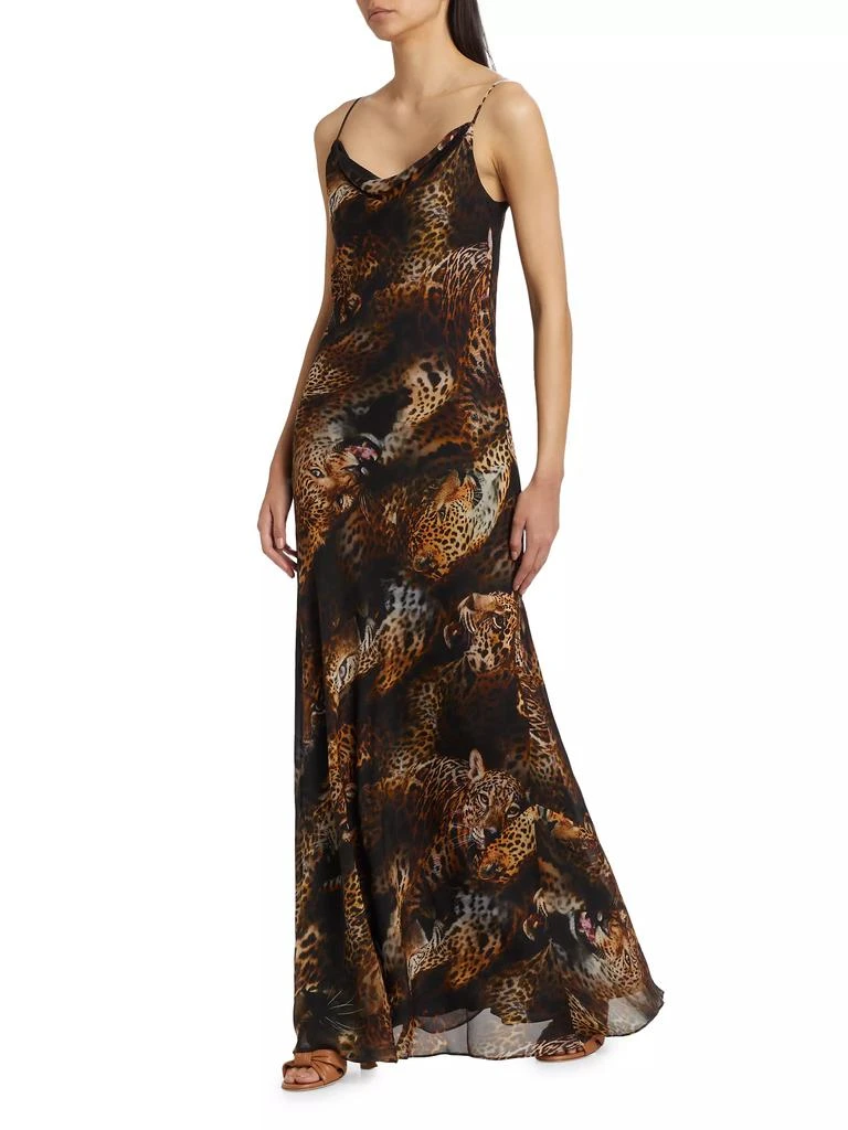 L'Agence Christine Leopard Print Silk Slip Dress 2
