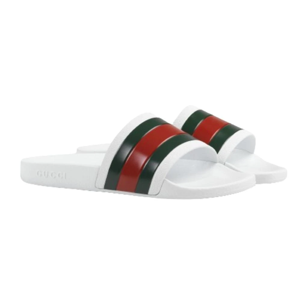Gucci Men's Web Rubber Slide Sandals 2