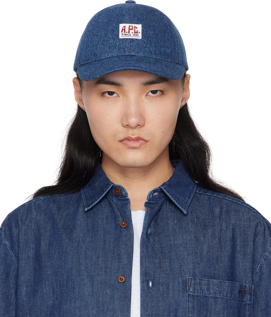 A.P.C. Blue Charlie Carpenter Baseball Cap 1