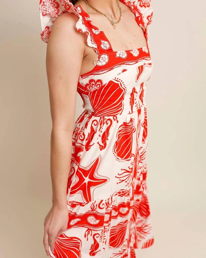 Moon River Moon River - ISLA RUFFLE SLEEVE TIERED MIDI DRESS 2