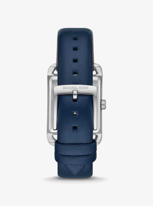 Michael Kors Monroe Silver-Tone and Leather Watch 3