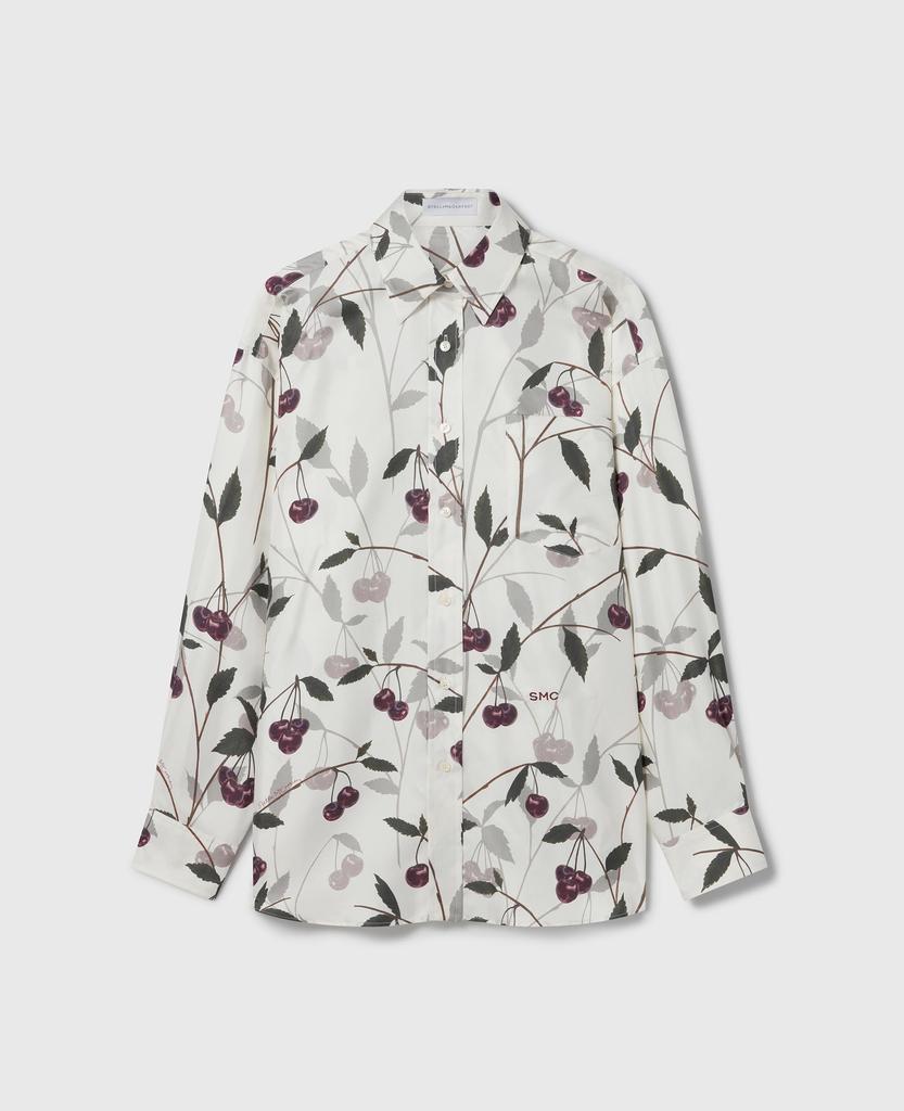 Stella McCartney Stella McCartney - Cherry Print Oversized Shirt, Woman, Cream, Size: 42