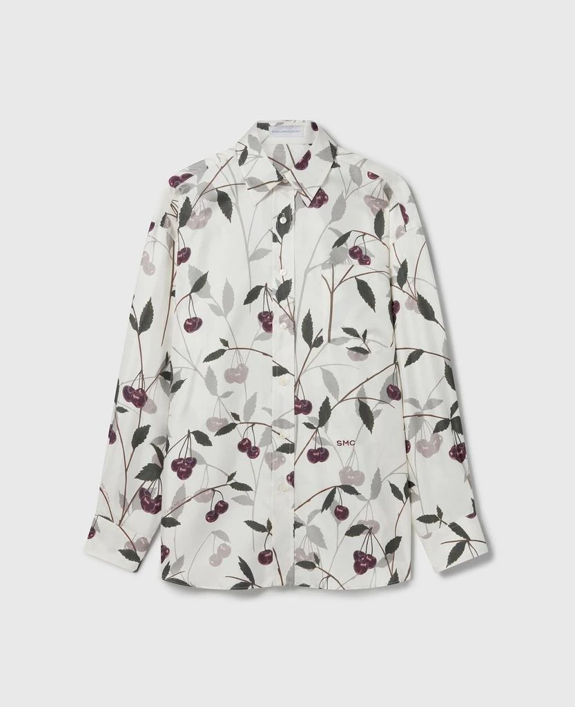 Stella McCartney Stella McCartney - Cherry Print Oversized Shirt, Woman, Cream, Size: 42 1