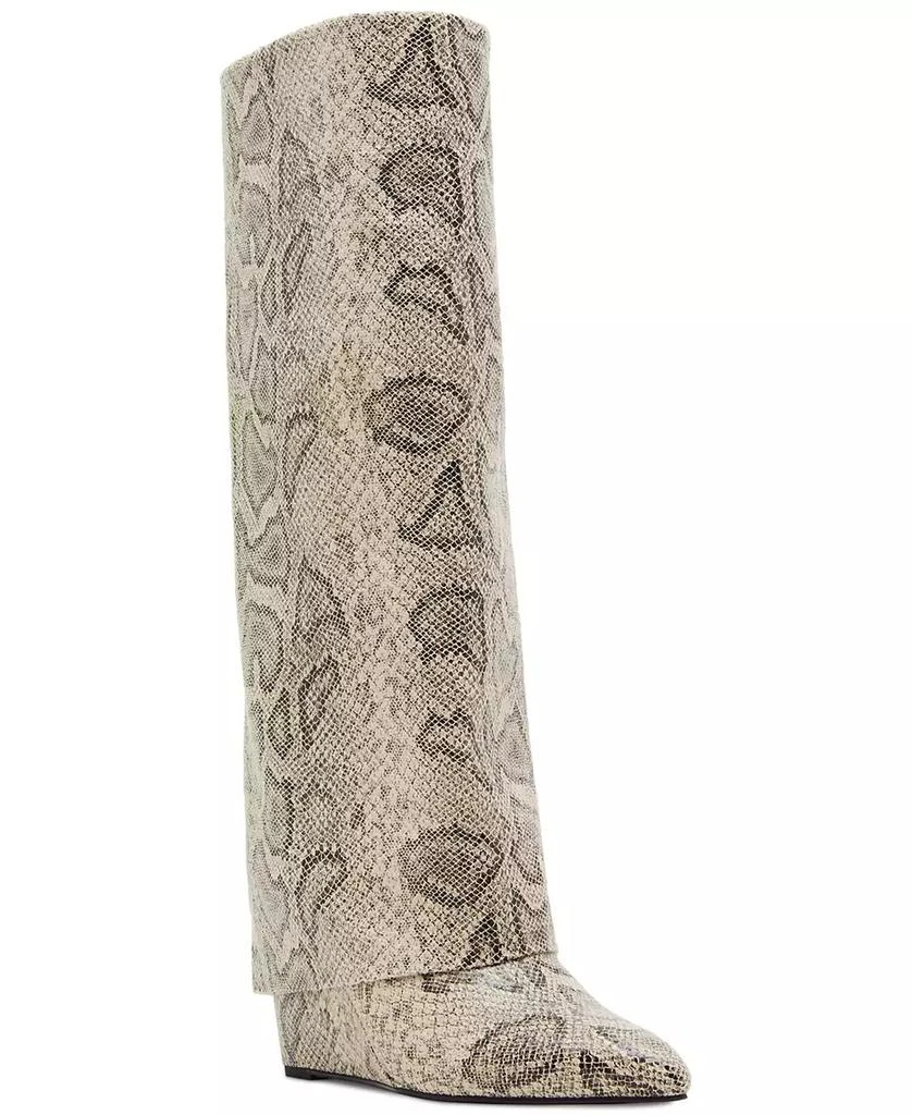 Madden Girl Evander Fold-Over Cuffed Knee High Wedge Dress Boots 1