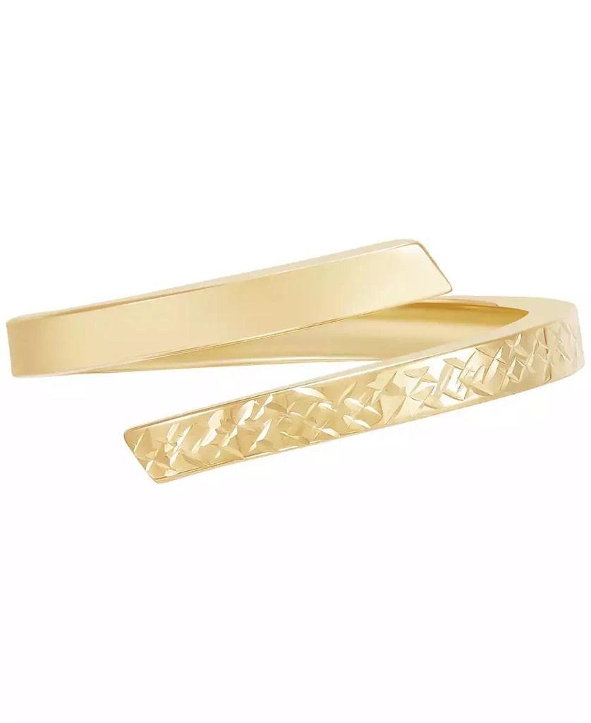 Italian Gold Polished Diamond Cut Bypass Ring in 10K Yellow Gold 3