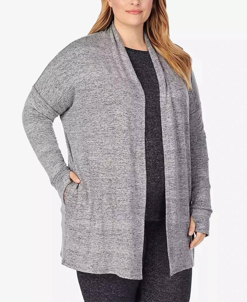 Cuddl Duds Plus Size Soft Knit Open-Front Wrap 1