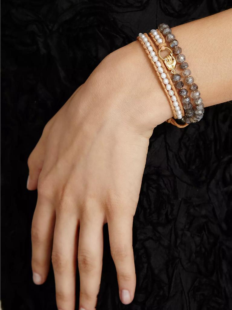 Chan Luu 18K-Gold-Plated & Multi-Gemstone Beaded Wrap Bracelet