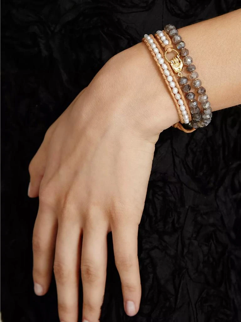 Chan Luu 18K-Gold-Plated &amp; Multi-Gemstone Beaded Wrap Bracelet 2