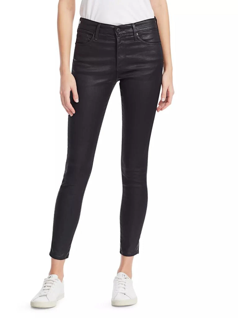 AG Jeans Farrah High-Rise Ankle Faux Leather Skinny Pants 3