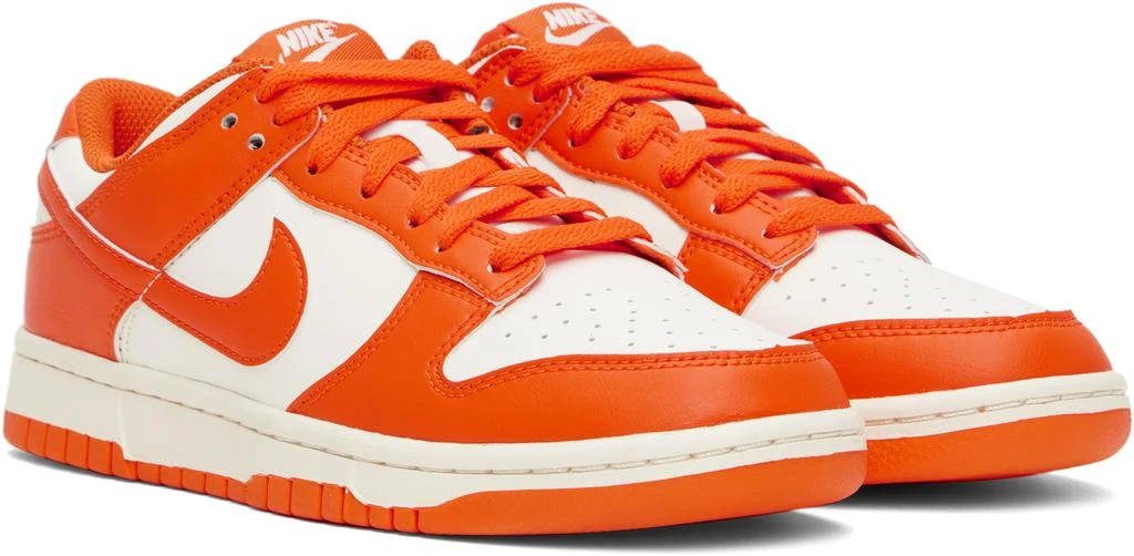 NIKE White & Orange Dunk Low Retro Sneakers 4
