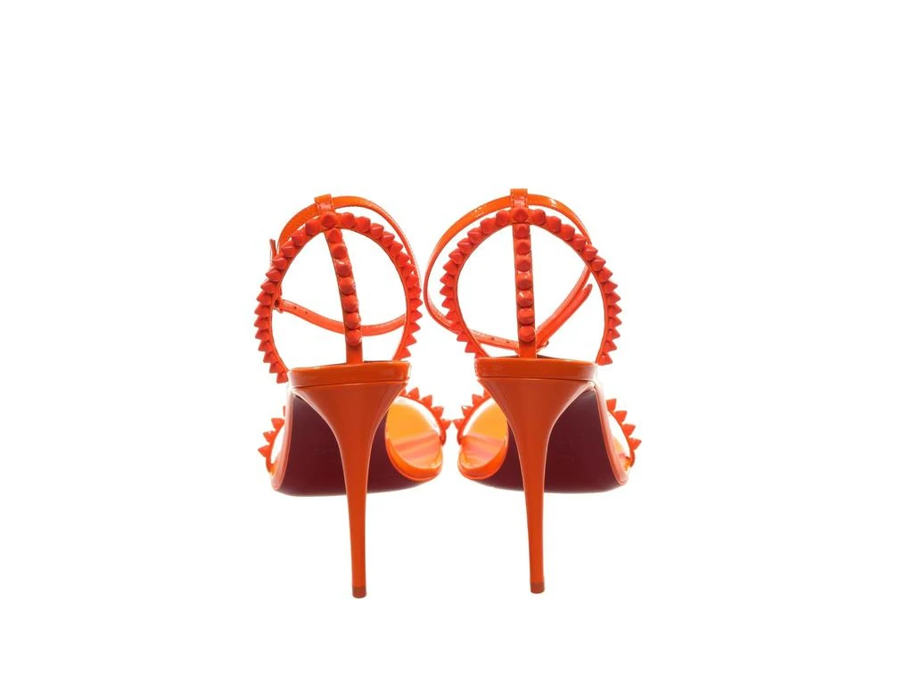 Christian Louboutin So Me 100 Orange Patent Leather Studded Strappy High Heels 2