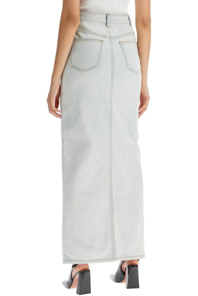 Self Portrait Self-Portrait Bleach Wash Denim Maxi Skirt 3
