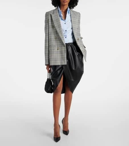 Stella McCartney Draped faux leather midi skirt 2