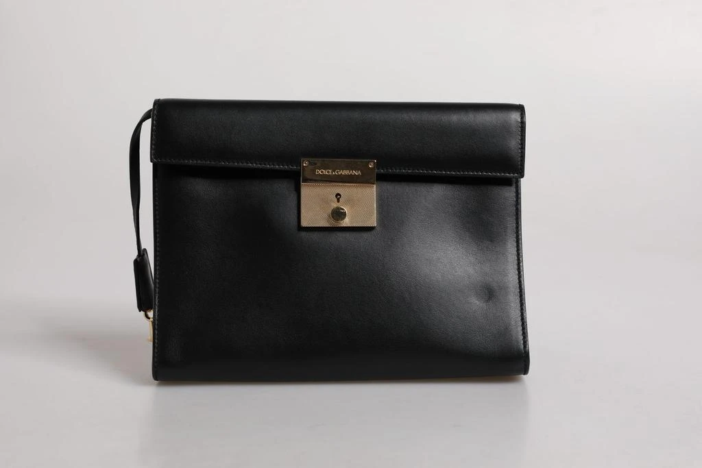 Dolce & Gabbana Leather Logo Plaque Document Briefcase Men's Bag 1