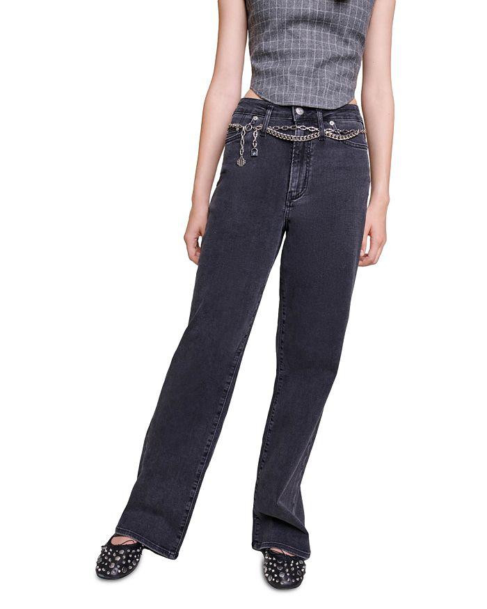 MAJE high waist jean platane top