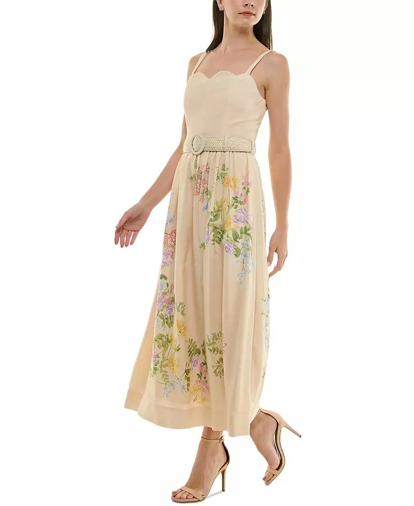 Taylor Petite Floral-Print Belted Midi Dress 2