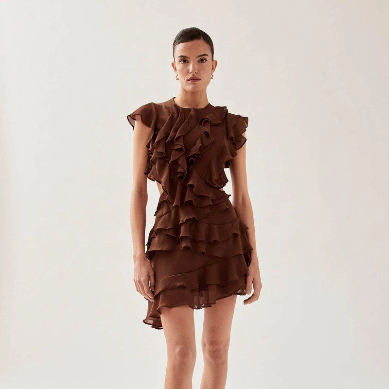 ALOHAS Lorette Brown Mini Dress 1