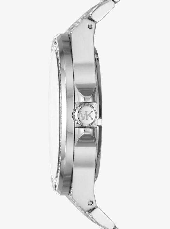michael_kors Limited-Edition Oversized Lennox Pavé Silver-Tone Watch