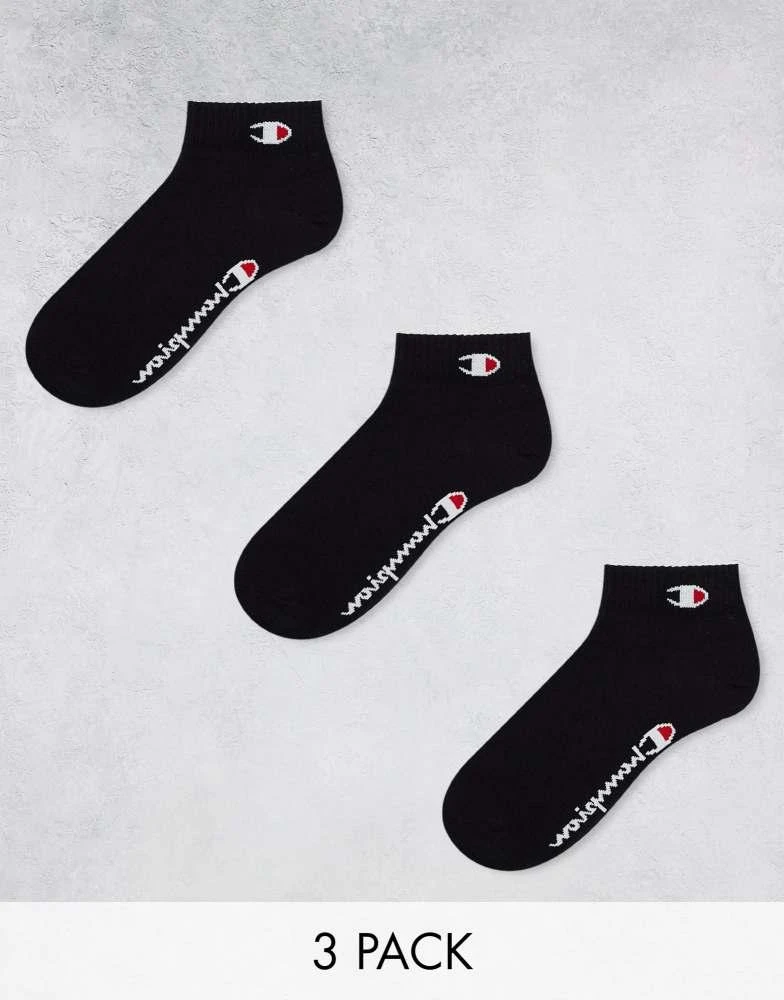 CHAMPION Champion 3 pack quarter socks in black 1