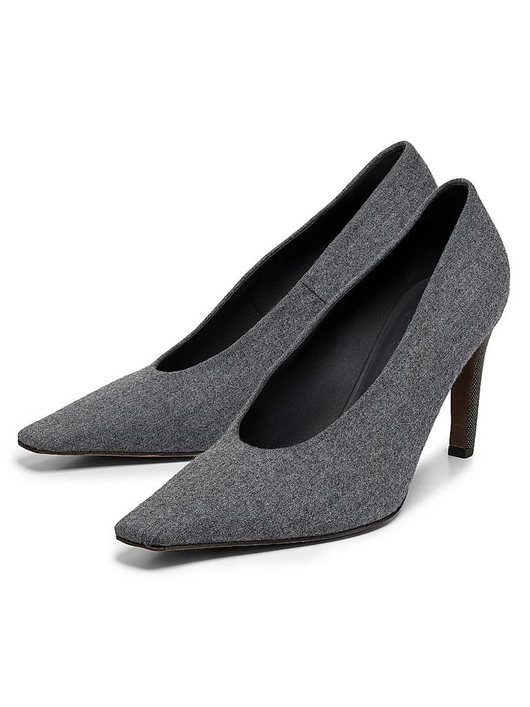 Brunello Cucinelli 75MM Virgin Wool Pumps 2