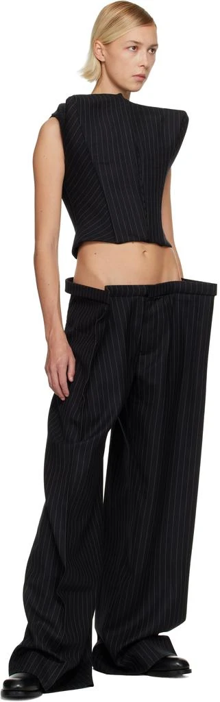 Duran Lantink Black Profile Pinstriped Vest 4