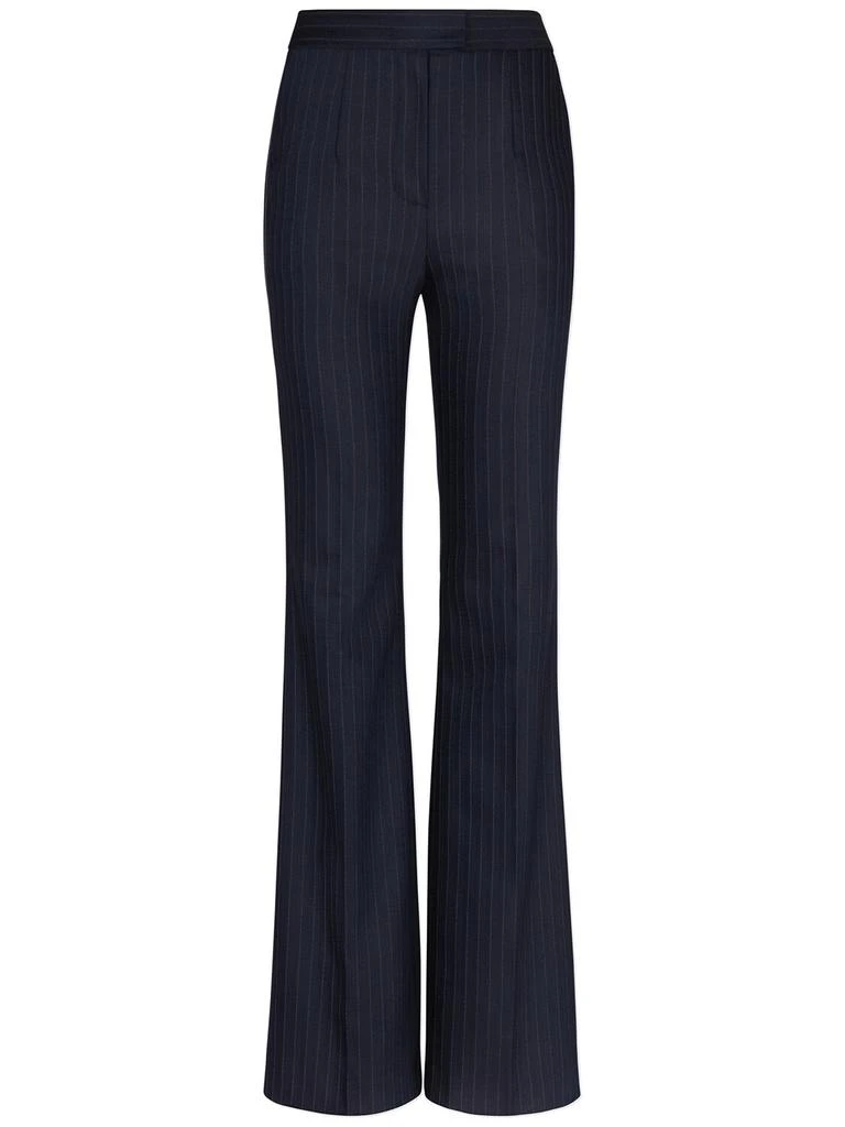 GALVAN Pinstripe Wool Blend Flared Pants 5