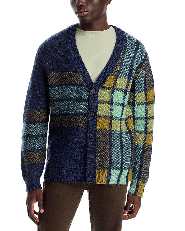 Maison Kitsune Check Intarsia Knit Cardigan