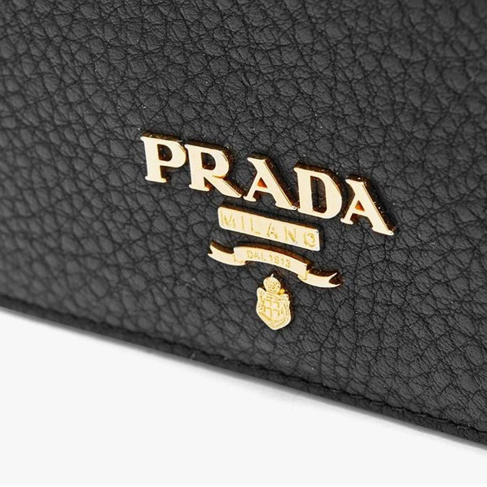 Prada Logo Leather Card Women's Holder 3