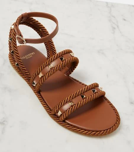 Valentino Rockstud Torchon leather sandals 5