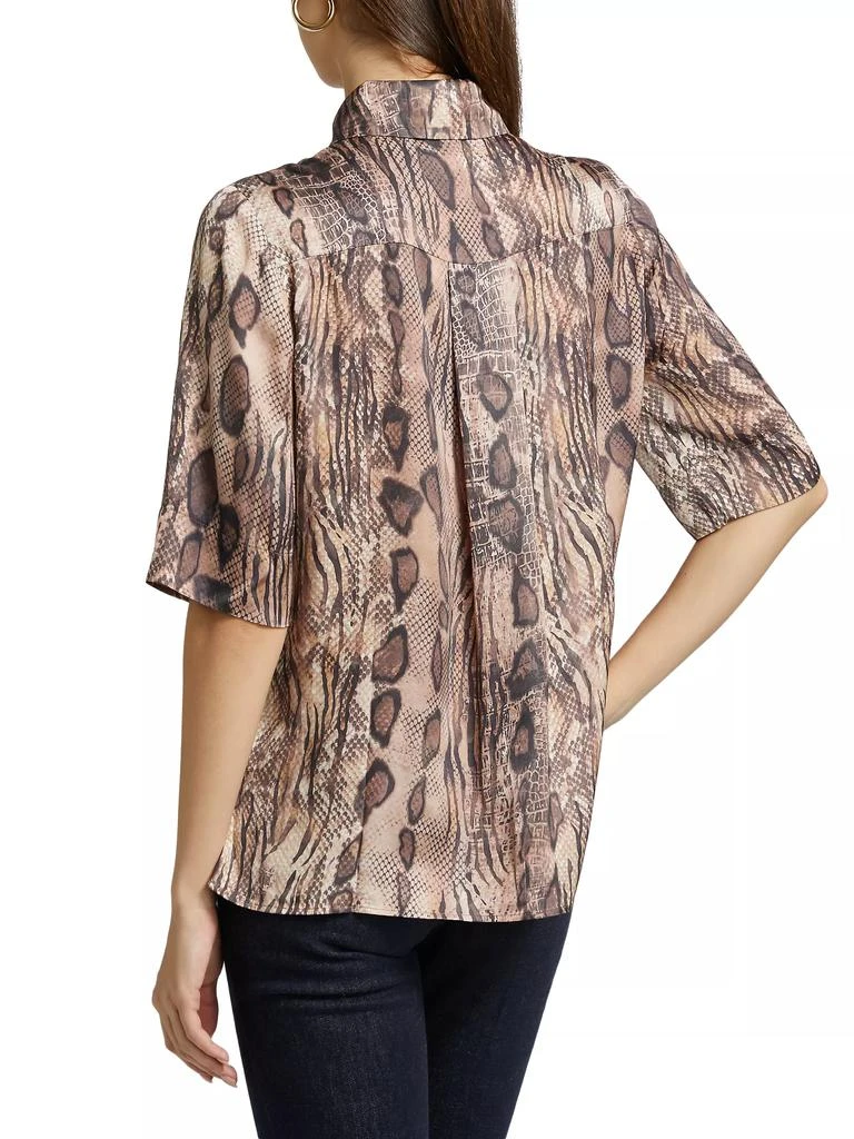 REISS Maya Snake-Print Short-Sleeve Shirt 5
