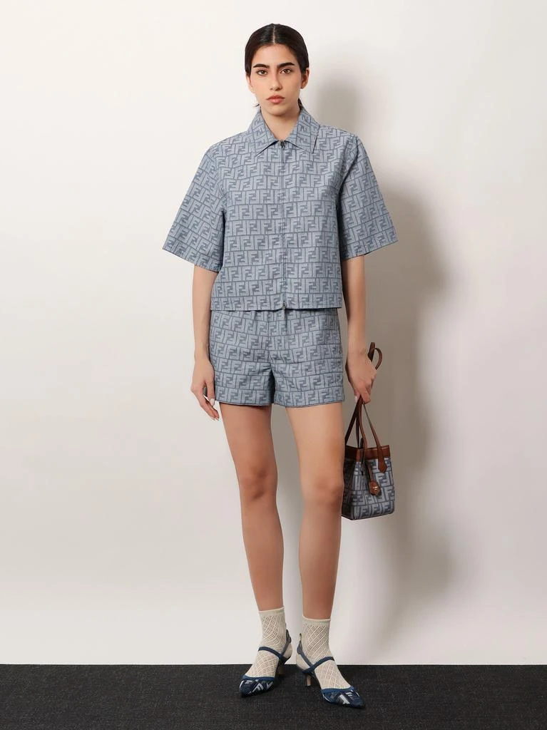 Fendi Origami mini FF Jacquard fabric and leather shoulder bag 2